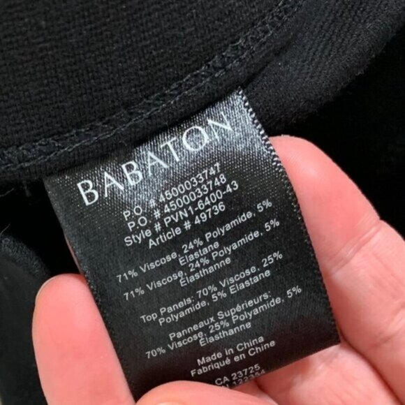 Aritzia Babaton Neil Leggings Stripes Pants Ponte Black Skinny Leg High Waist - Picture 10 of 14